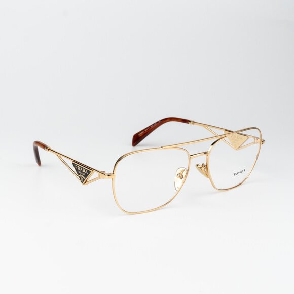 Prada Women Eyeglasses Gold Rectangle PRB50V 5AK1O1 NEW AUTHENTIC - Picture 4 of 10
